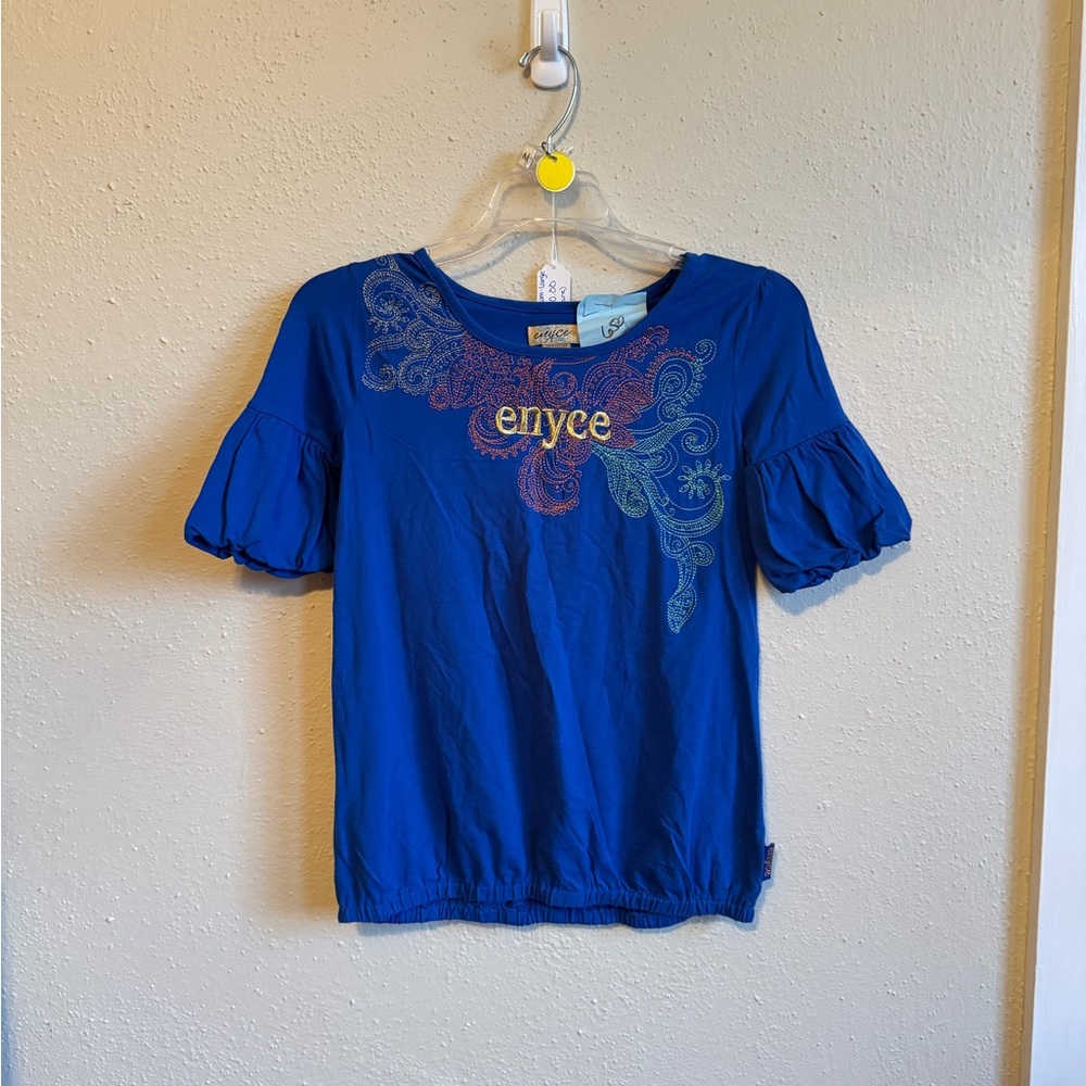 EXTREMELY RARE Enyce Blue Women's Top with Colorful Embroidery